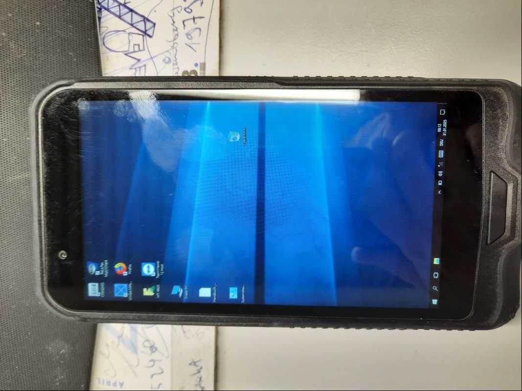 WLAN MDE-Gerät MT-6620 (Rugged Mobile) , Micro USB Anschluss, Windows 10, Intel Atom x5-Z8350 1,44 GHz, 2 GB RAM, Gerät lässt sich einschalten und bedienen, Touchfunktion ok, Scanfunktion ok, keine weiteren Tests durchgeführt, keine Garantie auf F...