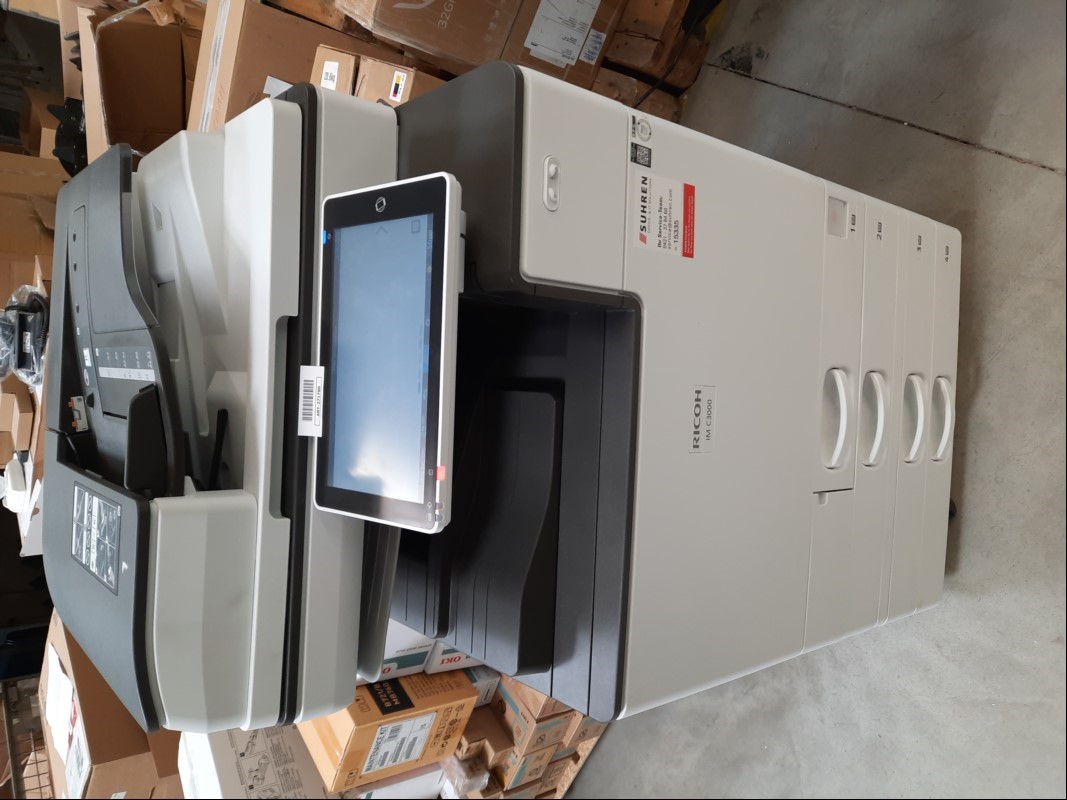 Ricoh IM C3000, ohne Toner, Festplatte gelöscht, keine weiteren Tests durchgeführt, keine Garantie auf Vollständigkeit und Funktionen, Zähler: color ca. 25955, s/w ca. 17265, KEIN VERSAND – NUR SELBSTABHOLUNG!! NO DELIVERY – ONLY SELF PICK UP!!
 (...