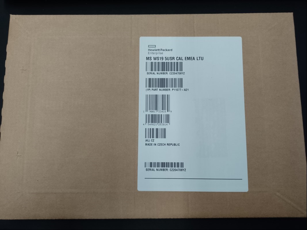 Microsoft HPE 5er User CAL für Windows 2019 Server in Original-Pappverpackung (ungeöffnet)! Aufdruck: MS WS19 5USR CAL EMA LTU P11077-A21 (ID=V17-05)