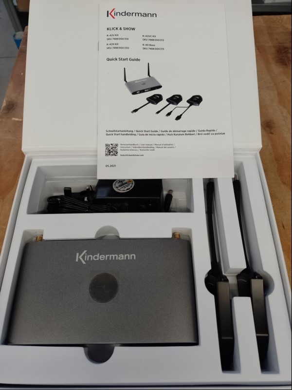 Kindermann Klick + Show K-42UC Kit Univeral Wireless Presentation, ungeprüft! (ID=V01-23)