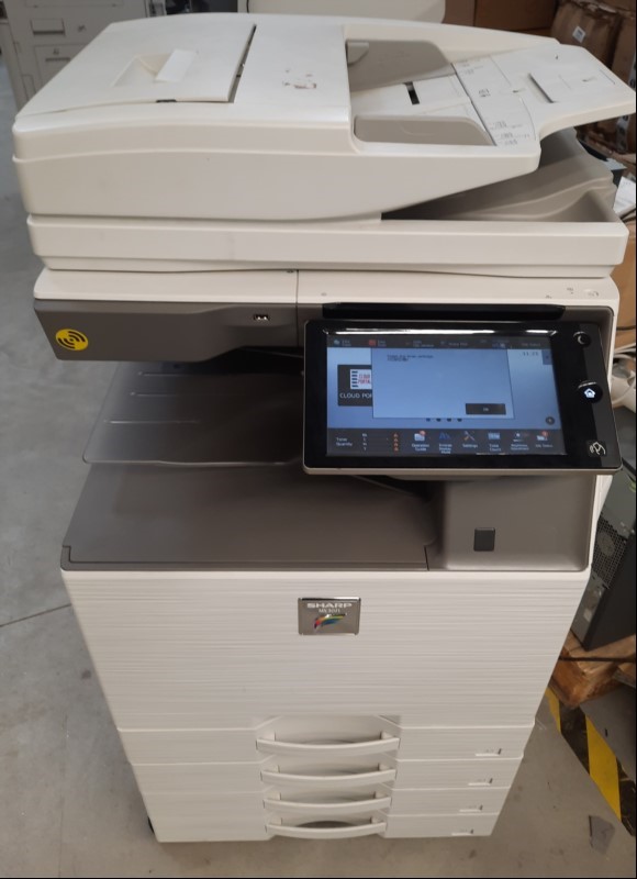 Sharp MX-3071N, SN:15074626, 4 Papierkassetten, Gerät verschmutzt und Abschürfungen am Gehäuse,  Reinigung und Service notwendig, Inbetriebnahme 12.2022, Seitenanzahl: s/w ca.5550, color ca. 33546, Toner fehlt,Resttonerbox fehlt, elektrisch geprüf...