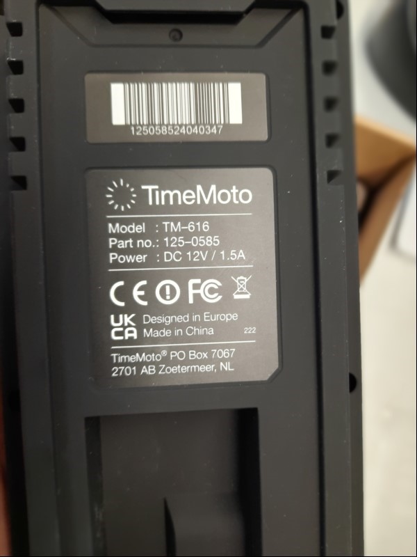 TimeMoto TM-616 Zeiterfassungsterminal in OVPmit5x TimeMoto RFID Badge Karten und 23x Schlüsselanhänger RFID Chips, Inbetriebnahme:2024, siehe Bild, komplett ungeprüft - keine Garantie auf Funktion und Vollständigkeit (ID=V10-94)