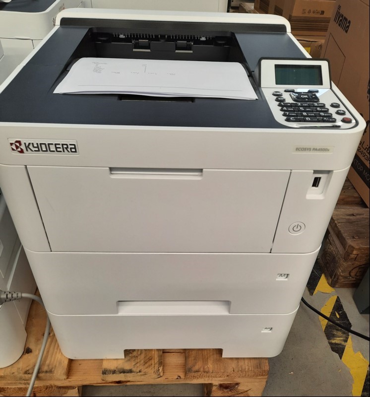 Kyocera Ecosys PA4500xyocera , SN:WD73328192, 2 Papierkassetten, optisch guter gebrauchter Zustand,  Zähler gesamt: ca.2340 laut Statusseite, Tonerstand ca. 40% Ausdrucke gut, Reinigung und Service empfohlen, Inbetriebnahme 04.2024, keine Garantie...