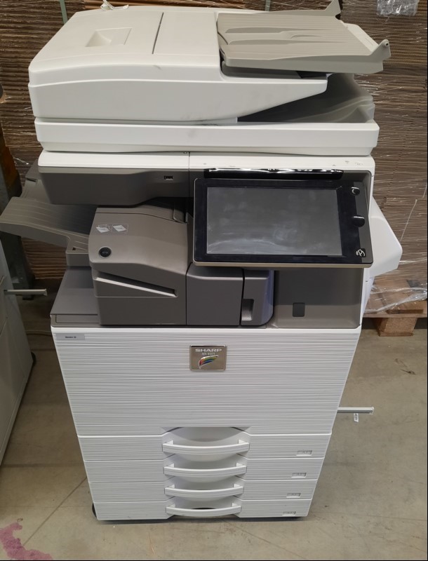 Sharp MX4071, SN: 0800991900, 4 Papierkassetten, Gerät verschmutzt und Abschürfungen am Gehäuse, Reinigung und Service notwendig, Inbetriebnahme 10.2020, Seitenanzahl: s/w ca.88819, color ca. 328941, elektrisch geprüft, Ausdrucke gut, keine weiter...