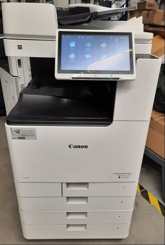 Canon iR ADVANCE DX C3826i, SN: 4CF16349, Inbetriebnahme 05.2023, 4 Papierfächer,DADF-BA1, Seitenanzahl: 102: 10094, 109: 8024, 124: 2068 laut Zählerbericht, Gehäuse verschmutzt mit Abschürfungen, Reinigung und Wartung empfohlen,  Ausdrucke gut, k...