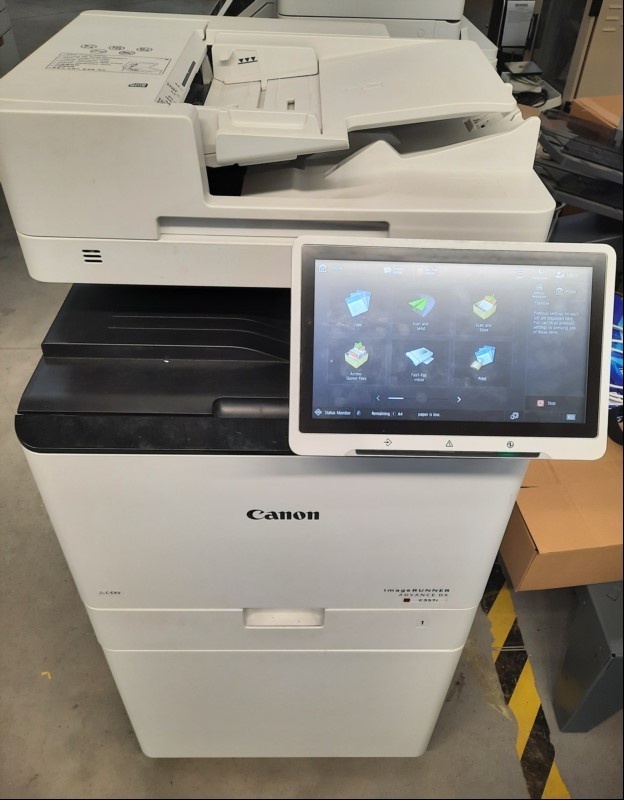 Canon DX C357i, SN:2UF02759,  Papierfächer: 1, Unterschrank, Seitenanzahl: gesamt ca. 179492 laut Zählerliste, Streifen/Flecke beim Drucken, ITB defekt und müsste erneuert werden, keine weiteren Tests durchgeführt optisch guter Zustand - elektrisc...