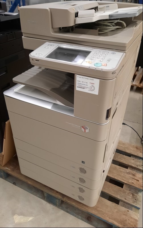 Canon iRc 5235i, SN:WGR09253, 4 Papierkassetten, DADF-AK1, Printer Controller extern, gebrauchter Zustand, Gehäuse verschmutzt, Zähler 101:110210, 124 color: 92610, 109 s/w: 29389, Zählerliste gedruckt, Ausdrucke ok, Wartung und Reinigung notwendi...