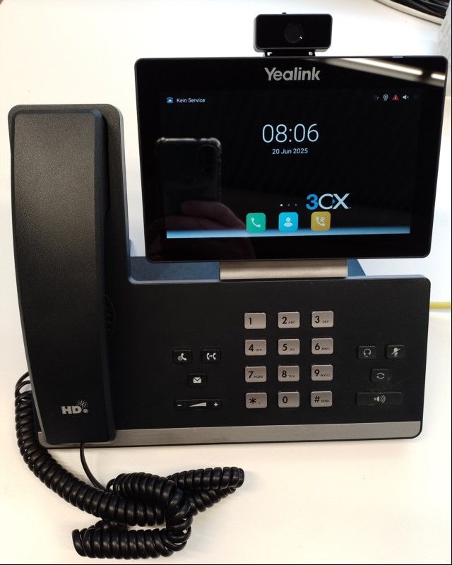 YEALINK SIP-T58W Smart Business Phone mit 2MP HD Kamera und  verstellbarem 7"-Touchscreen, WLAN + BT integriert, 2x Gigabit-Ethernet und PoE-Unterstützung, ohne Netzteil, Telefon nur elektrisch nicht auf komplette Funktion geprüft (Admin-Passwort ...