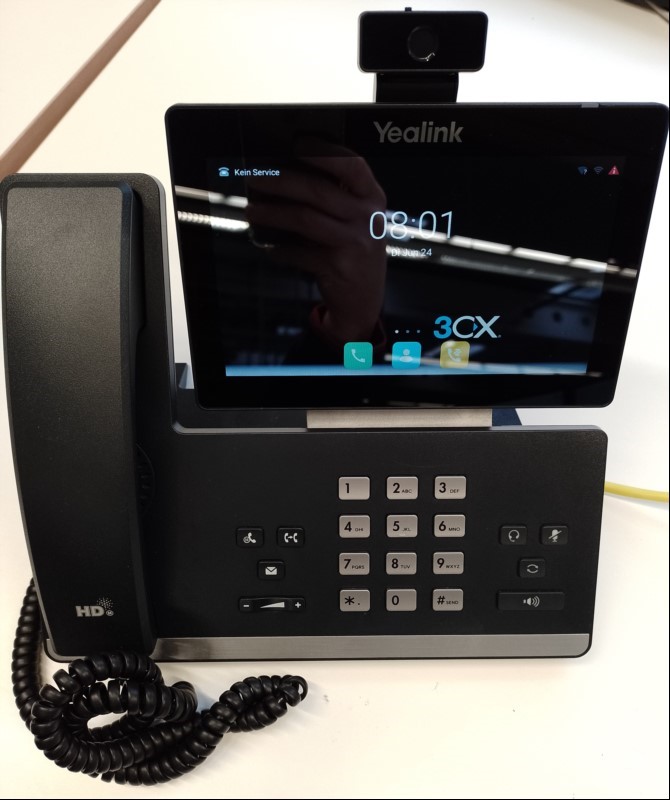 YEALINK SIP-T58W Smart Business Phone mit 2MP HD Kamera und  verstellbarem 7"-Touchscreen, WLAN + BT integriert, 2x Gigabit-Ethernet und PoE-Unterstützung, ohne Netzteil, Telefon nur elektrisch nicht auf komplette Funktion geprüft (Admin-Passwort ...