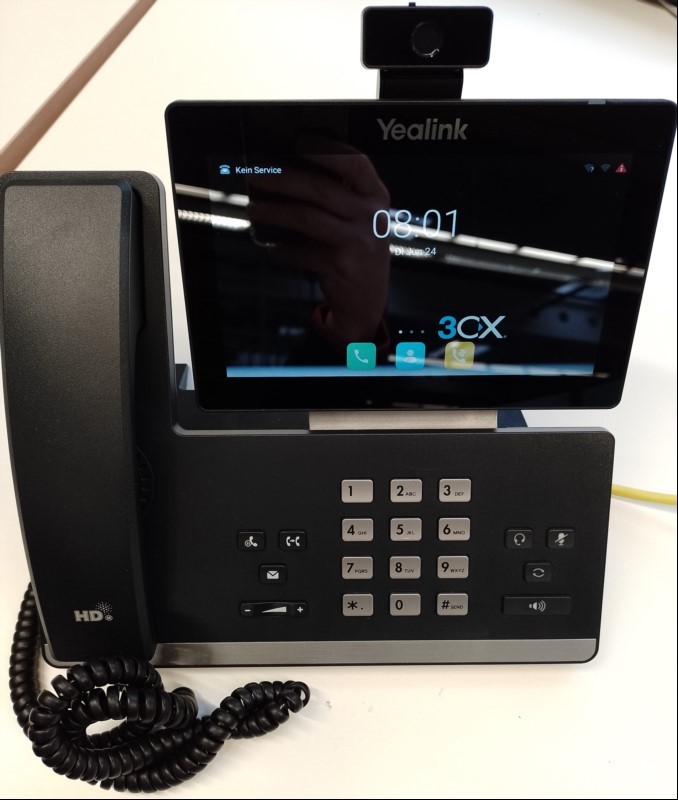 YEALINK SIP-T58W Smart Business Phone mit 2MP HD Kamera und  verstellbarem 7"-Touchscreen, WLAN + BT integriert, 2x Gigabit-Ethernet und PoE-Unterstützung, ohne Netzteil, Telefon nur elektrisch nicht auf komplette Funktion geprüft (Admin-Passwort ...