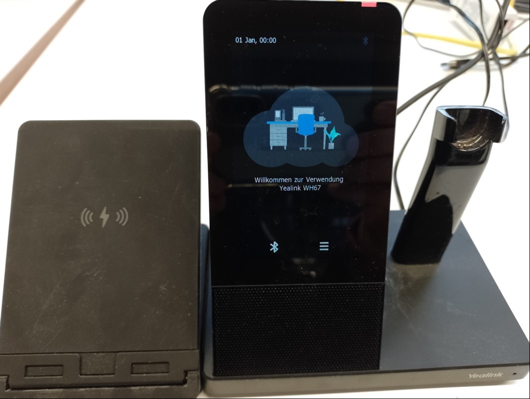 YEALINK WH67 UC + WHC 60 Wireless Charger, ohne Headset, mit Netzteil, Gerät nur elektrisch nicht auf Funktion geprüft! (ID=V07-93)