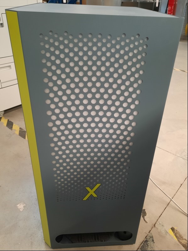  IVOC-X FX1.000 Luftreiniger, SN: 2021-FX-00080, mit Aktivkohlefilter & HEPA14, nur  elektrisch geprüft, alle Angaben ohne Gewähr
technische Daten im Internet nachlesen
https://www.reinigungsberater.de/luftreiniger-ivoc-x-fx-1-000-ak-grau-p-103100...