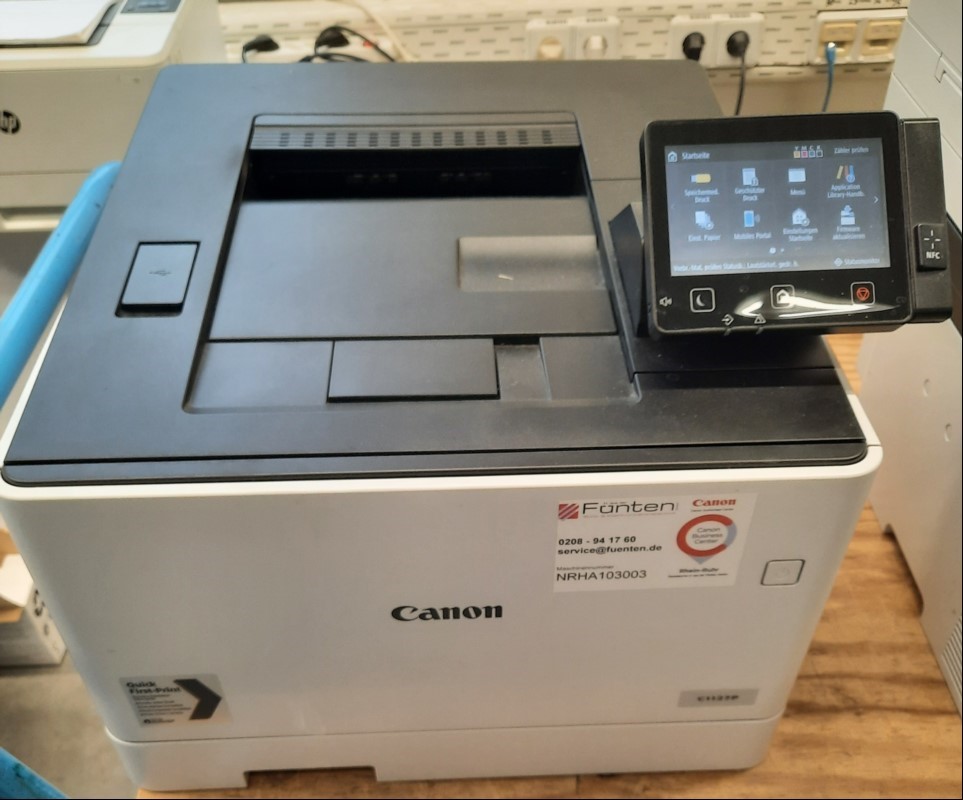 Canon Canon X C1127P, SN: NRHA103003, Zählergesamt 6663 Tonerstand T09 cyan 10%, magenta 100%, yellow 90%, bk 70% Testausdruck gut, keine weiteren Tests durchgeführt, alle Angaben ohne Gewähr, KEIN VERSAND, KEIN VERPACKEN MÖGLICH! – NUR SELBSTABHO...