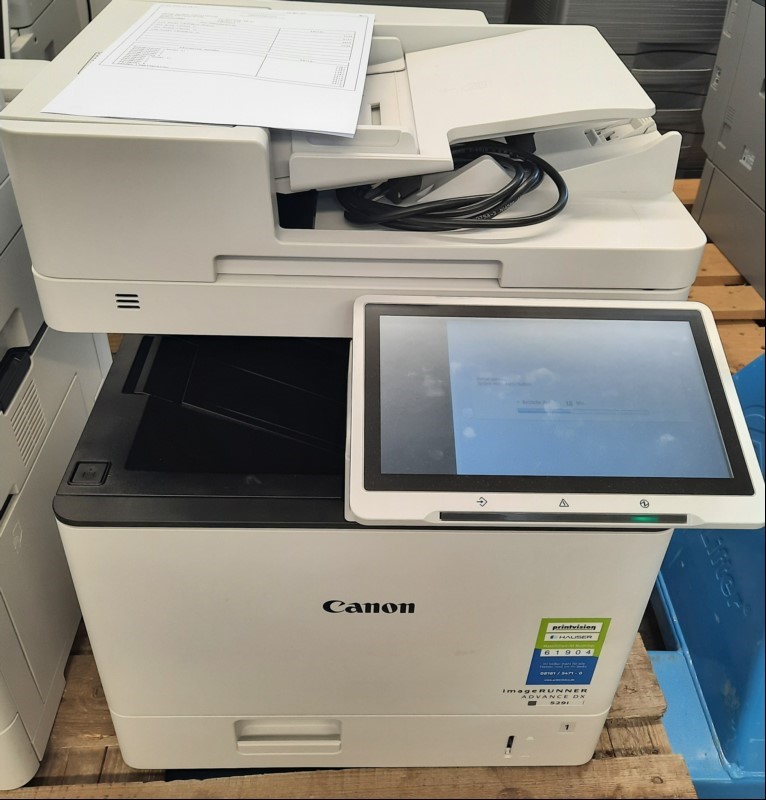 Canon iR ADV 529i, SN: 4GK19953, gebrauchter Zustand,ein Papierfach,  ohne Unterschrank, Zähler 109: ca. 5168,  laut Zählerliste, Ausdrucke gut,  Wartung und Reinigung empfohlen, keine weiteren Tests durchgeführt, keine Garantie auf Vollständigkei...