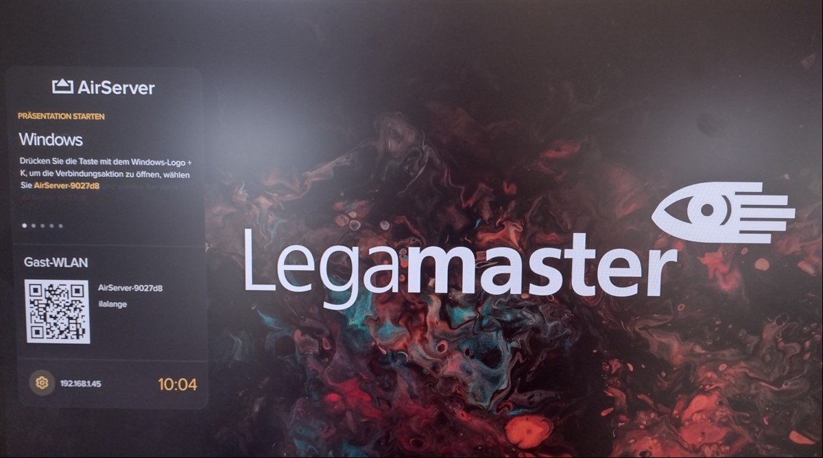 LegaMaster Airserver Connect 2 (Streamingserver), Seriennummer: END9A331020002Q, Anschlüsse: 1x LAN, 1x HDMI, 2x USB, inkl. Netzteil, Gerät lässt sich einschalten (der angeschlossenen Monitor zeigt ein Bild), das Web-Interface ist erreichbar und b...