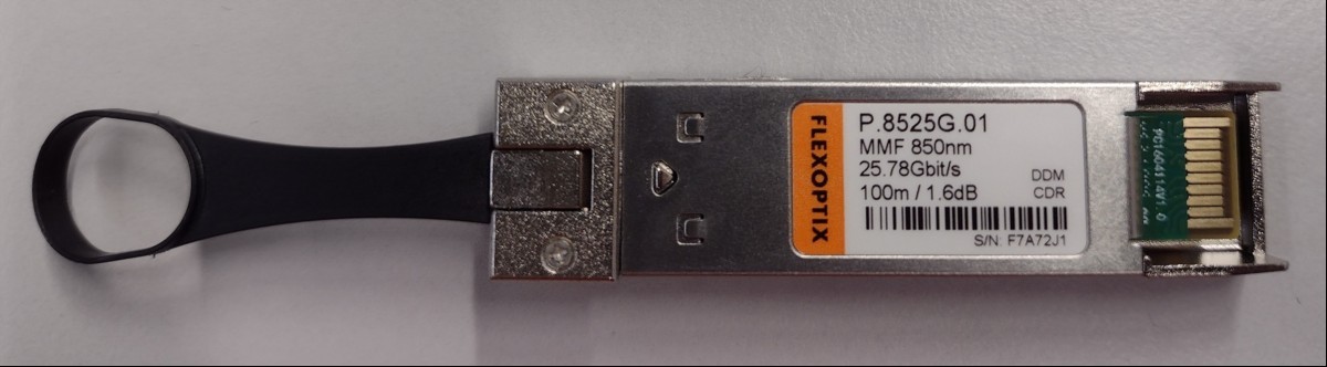 FLEXOPTIX Transceiver P.8525G.01, Seriennummer: F7A72J1, 25 GbE, 850nm, ungeprüft (ID=V01-32)