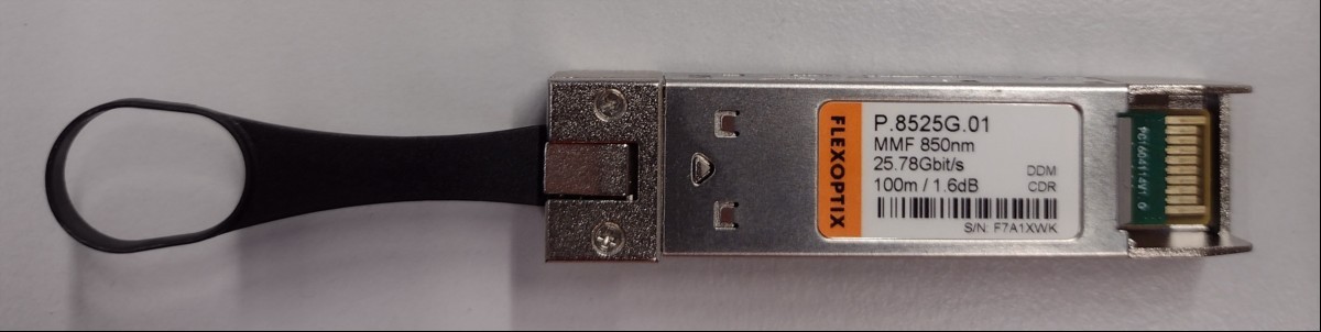 FLEXOPTIX Transceiver P.8525G.01, Seriennummer: F7A1XWK, 25 GbE, 850nm, ungeprüft (ID=V01-32)