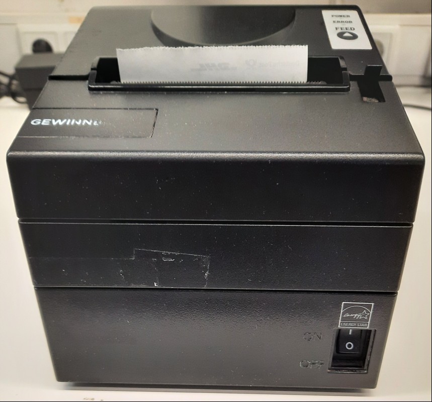 SNBC BTP-RN880NPV Thermo-Bon-Drucker, Seriennummer: 210455700559, nur elektrisch geprüft ( Gerät lässt sich einschalten, Feedfunktion : ok, keine weiteren Tests durchgeführt), keine Garantie auf Funktion und Vollständigkeit (ID=V10-83)