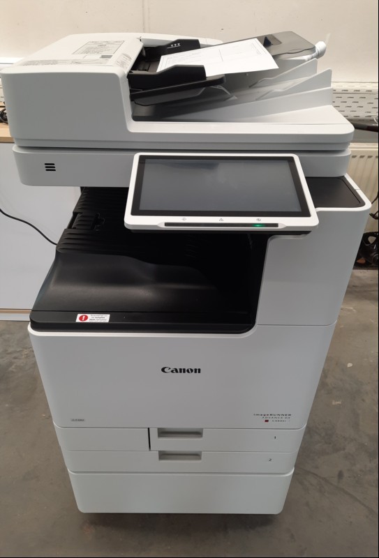 Canon Kopierer Canon IR DX C3935i SN: 4LQ10563, 2 Papierkassetten, Unterschrank,  DADF BA1, guter Zustand, Zähler 102:237, 124 color: 87, 109 s/w: 150, Zählerliste und Testseite gedruckt, Ausdrucke gut Wartung und Reinigung empfohlen, keine weiter...