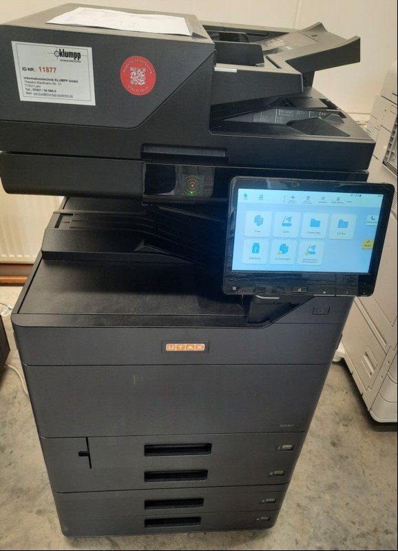 Utax 3508ci, SN: H574X52292,  4 Papierfächer, DP7160, Zähler: 10089, laut Statusseite, optisch gebrauchter Zustand, Gehäuse mit Verschmutzungen und Abschürfungen,  Reinigung notwendig, Ausdrucke gut, keine weiteren Tests durchgeführt, keine Garant...