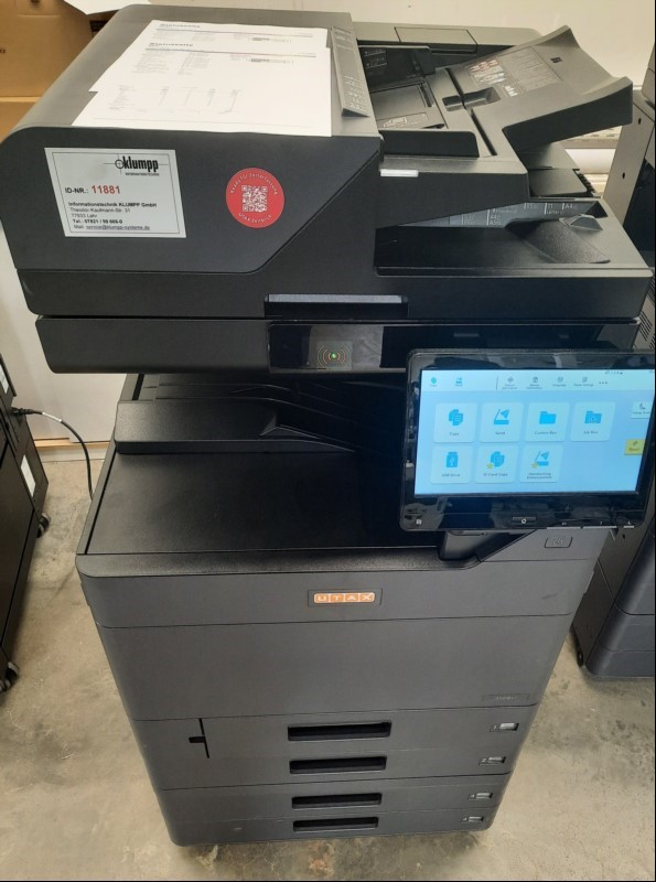 Utax 3508ci, SN: H574X52839,  4 Papierfächer, DP7160, Zähler: 16785, laut Statusseite, optisch gebrauchter Zustand, Gehäuse mit Verschmutzungen und Abschürfungen,  Reinigung notwendig, Ausdrucke gut, keine weiteren Tests durchgeführt, keine Garant...