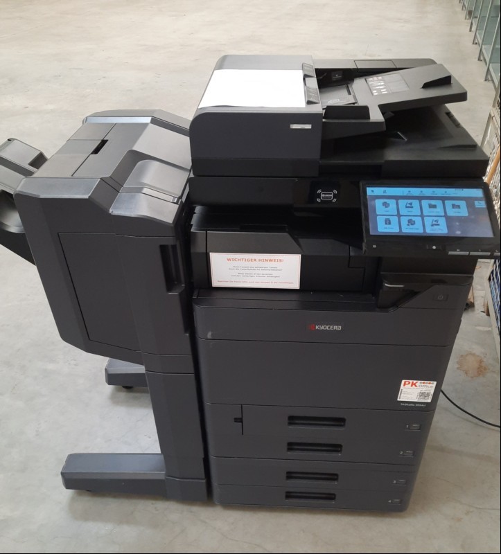 Kyocera Taskalfa 3554ci inkl. Zub. SN:  H564410530, 4 Papierkassetten, Scanner DP 7150, externer Finisher, optisch guter  Zustand, Verschmutzungen am Gehäuse, Zähler gesamt: ca.22482 laut Statusseite, Ausdrucke gut, Toner color ca. 60%, bk ca. 90%...