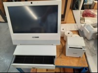 Teile aus ComCash Kassensystem mit Comhair Shuttle AIO Touch-PC, inkl. Netzteil (Gerät lässt sich einschalten und bedienen,Touch-Funktion ok, keine weiteren Tests durchgeführt), Epson TM-m30 Model: M335A, inkl. Netzteil (Gerät lässt sich einschalt...