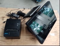 Kassensystem Posiflex PS 3416E mit Kundendisplay und Bondrucker, Kasse lässt sich einschalten und bedienen - keine weiteren Tests durchgeführt! (ID=V06-32)