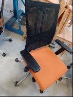 Bürostuhl Nowy Styl Net auf Rollen, Stoffbezug orange, leicht verschmutzt, Gebrauchsspuren, siehe Beispielbild, Nur für Selbstabholer! Kein Versand/Verpacken möglich! (ID=A06-00)