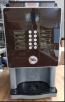 Kaffeevollautomat / Kaffeemaschine Rheavendors PressoLine 150 Compact (Coffeemat PressoLine 150 E 3 R 1 M) mit 2x Schlüssel, Maschine mit Mahlwerk, Behälter für 1x Bohnen und 2x Instant-Pulver, Festwasseranschluss, Displayanzeige an der Front, 10 ...