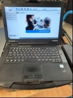 Teile aus WABCOWÜRTH Diagnosesystem für NFZ betehend aus: Notebook Panasonic Toughbook CF-54 (Model: CF-54HY022TG / Seriennummer: 8GTCA49875 inkl. Netzteil, W.EASY Box 2.0 Rev. 1.3 (S/N: 413725) und einen Adapter (siehe Bilder), ungeprüft, keine G...