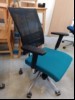 Bürostuhl Nowy Styl Net auf Rollen, Stoffbezug türkis, leicht verschmutzt, Gebrauchsspuren, siehe Beispielbild, Nur für Selbstabholer! Kein Versand/Verpacken möglich! (ID=A06-00)