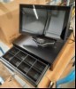 Teile aus Kassensystem, Duratec Kassensystem- POS S14 (ohne Kassenschlüssel, Metapace T-25 Bondrucker(inkl. Netzteil(Feed-Funktion:ok)) und Kassenschublade (mit 2x Schlüssel), Kasse lässt sich hochfahren, Touch-Funktion ist ok, Kasse ist mit unbek...